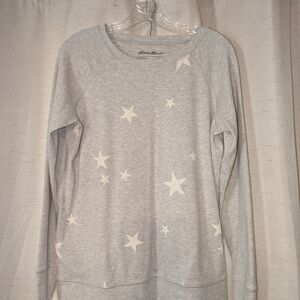 Gray Star Print Sweatshirt